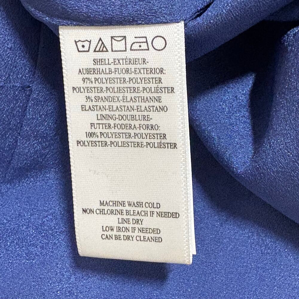 Dress The Population Lita Dress Sz M Blue Jay Tie Shoulder Cocktail Midi Sheath - Picture 4 of 16
